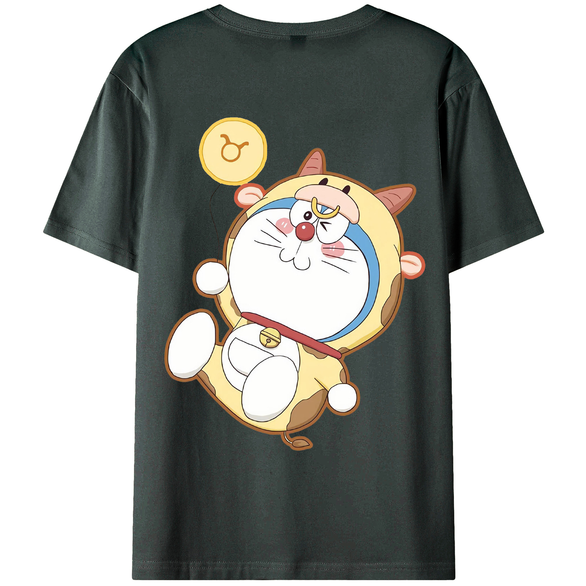 （画像用） ドラえもん Doraemon 綿100％ メンズ半袖Tシャツ（バックプリント） 通気性